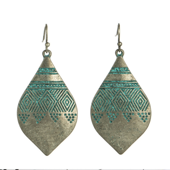 Boho Southwestern Drop Earrings - Picture 1 of 8